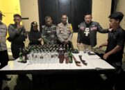 Polres Bima Kota Gelar Razia, Sita Puluhan Botol Miras dan Senjata Tajam