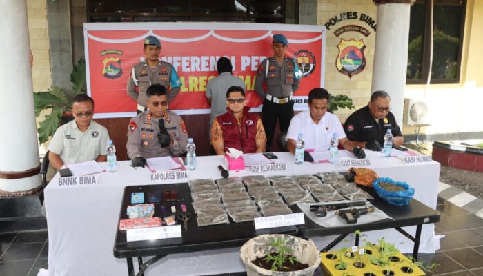 Dir Resnarkoba Polda NTB Datang Langsung Melihat Hasil Ungkap Kasus Narkoba yang Langka Oleh Polres Bima