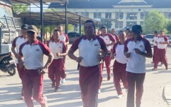 Jaga Kebugaran Personel, Polres Bima Kota Laksanakan Olahraga Bersama