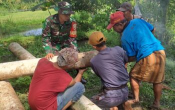 Sinergi Babinsa dan Petani, Irigasi Sepanjang 88 Meter Dibangun