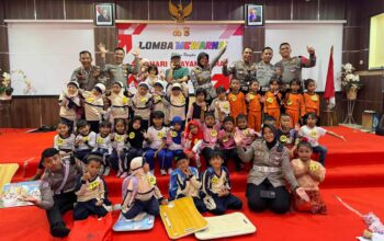 Lomba Mewarnai Meriahkan Hari Bhayangkara di Polres Lombok Barat