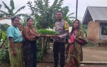 Dukung Ketahanan Pangan, Polsek Lembar Salurkan Bibit Cabai ke Warga