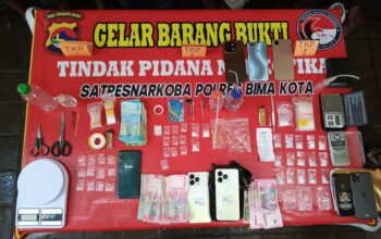 Gerebek Jaringan Narkoba, 6 Pengedar dan 40 Poket Sabu Diamankan Tim Opsnal Polres Bima Kota