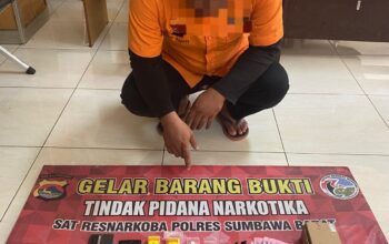 Sat Resnarkoba Polres Sumbawa Barat Tangkap Pengedar Sabu di Brang Rea, 5,22 Gram Barang Bukti Diamankan