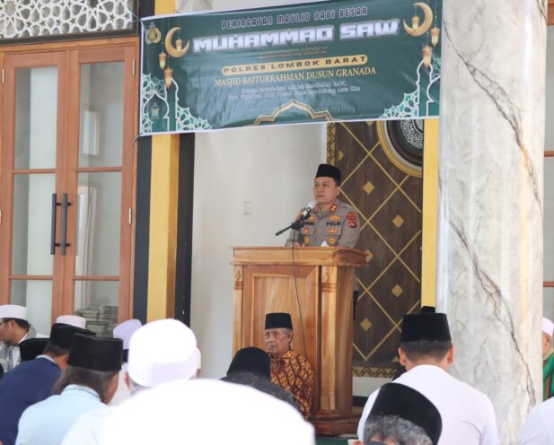 Kapolres Lombok Barat Tekankan Keteladanan Rasulullah pada Maulid Nabi di Masjid Baiturrahman