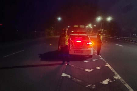 Satlantas Lombok Barat Antisipasi Kejahatan Malam di By Pass BIL 2